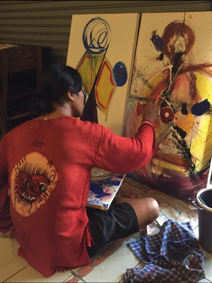 Danar Gondrong — abstract painting portrait from Yogyakarta